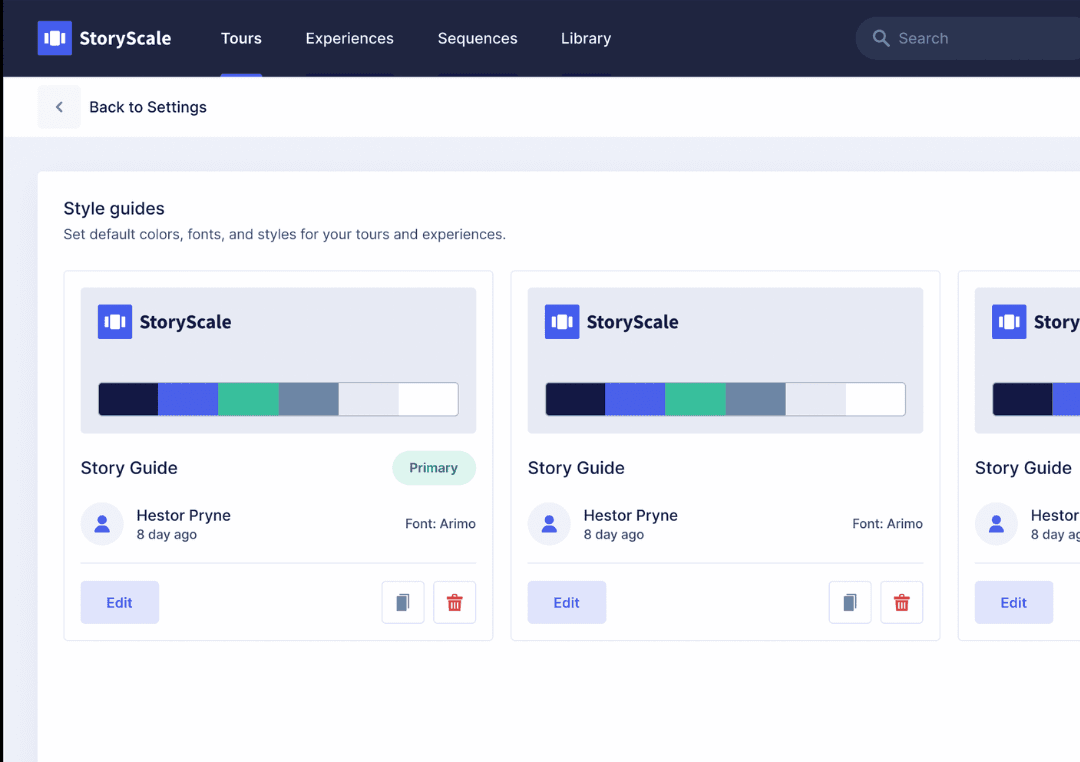 UX shot of the Demo Styles UX for defining interactive demo design and brand styles.